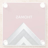 金属エレガントパターモノグラムのン ガラスコースター (裏面)