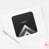 金属エレガントパターモノグラムのン スクエアシール (封筒)