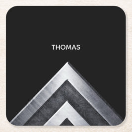 金属エレガントパターモノグラムのン スクエアペーパーコースター