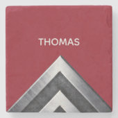 金属エレガントパターモノグラムのン ストーンコースター (正面)