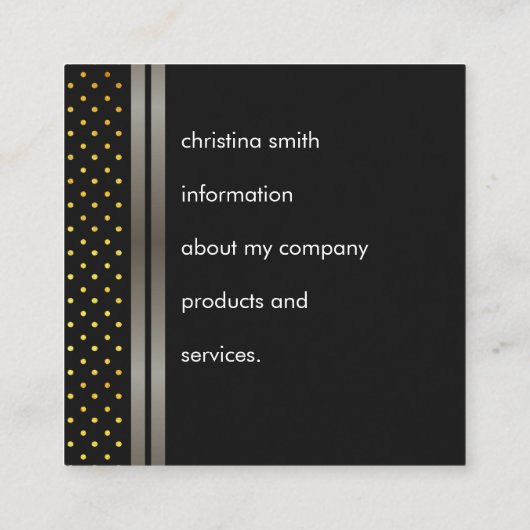 金属エレガントフェイクダブルトリム(水玉模様付) スクエア名刺 (裏面)