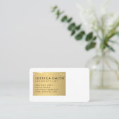 金属エレガントフェイク金ゴールドブラシ 名刺 (スタンド正面)