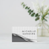 金属エレガント織り模様 名刺 (スタンド正面)