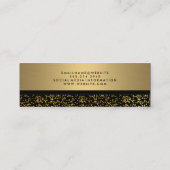 金属エレガント金ゴールドと金ゴールド紙吹雪 スキニー名刺 (裏面)