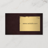 金属エレガント金ゴールドブラッフェイクシュ/深いレッド 名刺 (裏面)