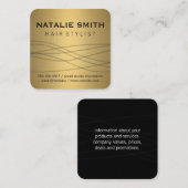 金属エレガント金ゴールド スクエア名刺 (正面/裏面)