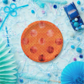 金属オレンジ及び銅水玉模様紙プレート ペーパープレート (パーティー)