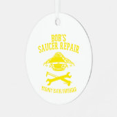 金属オーナメント/黄色ボブのソーサーRehttpairロゴ メタルオーナメント (正面左)