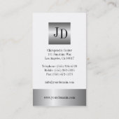 金属カイロプラクターのカイロプラクティックの薬の銀 名刺 (裏面)