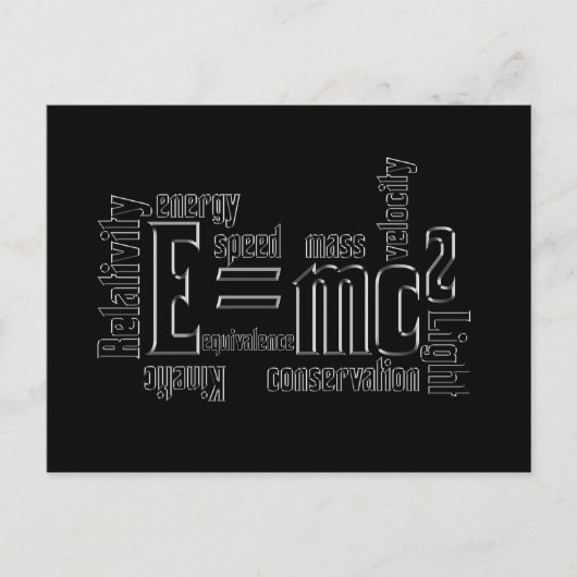 金属カッコいい科学質量同等性 ポストカード (正面)