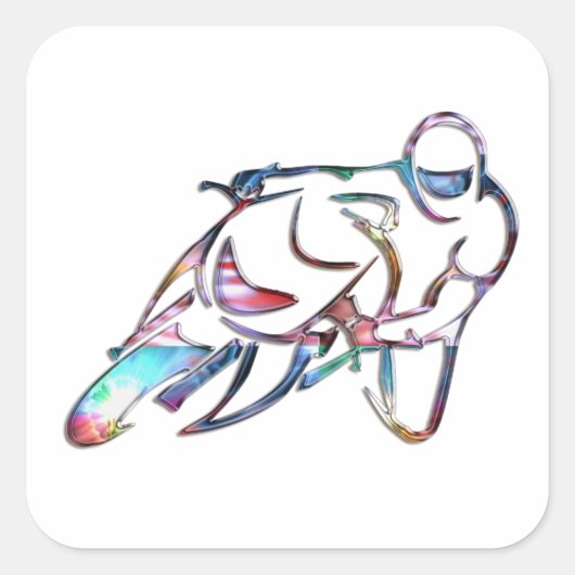 金属カーブの虹に傾斜 スクエアシール (正面)