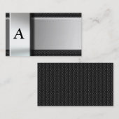 金属カーボン繊維の名刺のイニシャル 名刺 (正面/裏面)