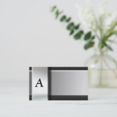 金属カーボン繊維の名刺のイニシャル 名刺 (スタンド正面)