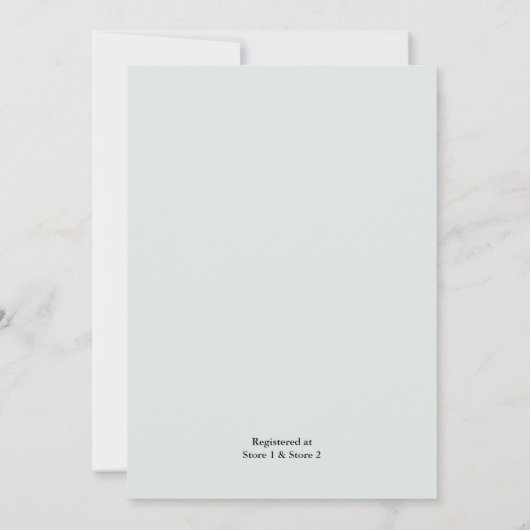 金属ガラス光沢のあるハイエンドシルバーブライダルシャワー 招待状 (裏面)