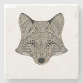 金属キツネ顔 ストーンコースター (正面)