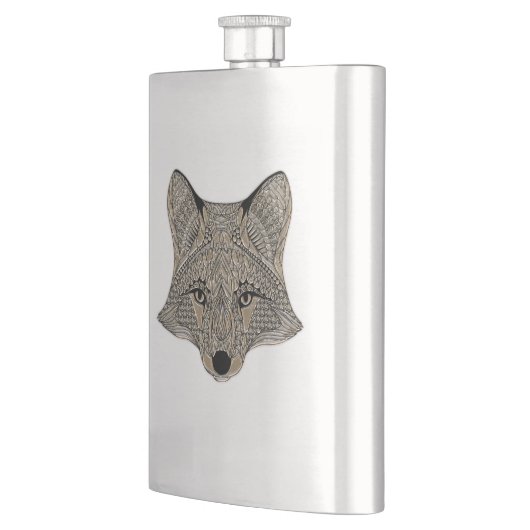 金属キツネ顔 フラスク (左)