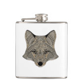 金属キツネ顔 フラスク (正面)