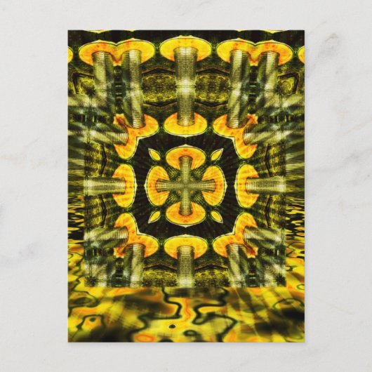 金属キノコ：ジオメトリ芸術：ポストカード ポストカード (正面)