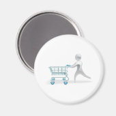 金属キャラクターショッピングカートのトローリー概念 マグネット (正面/裏面)