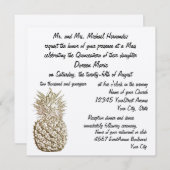 金属キンセアニェラのパイナップル金ゴールド 招待状 (正面/裏面)