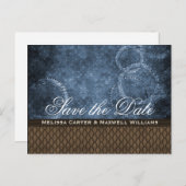 金属ギア日付はがきを保存する青 案内ポストカード (正面/裏面)