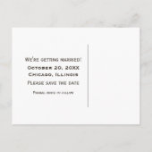 金属ギア日付はがきを保存する青 案内ポストカード (裏面)