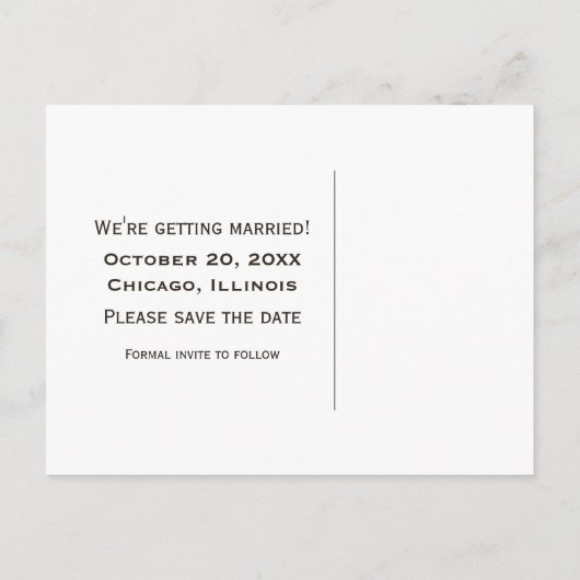 金属ギア日付はがきを保存する青 案内ポストカード (裏面)