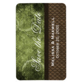 金属ギア日付を保存Flexiマグネット、緑 マグネット (縦)