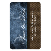 金属ギア日付を保存Flexiマグネット、青 マグネット (縦)