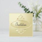 金属クリーム状金ゴールドプレートパーティーイベント 招待状 (スタンド正面)