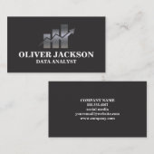 金属グラフのバーグラフ | 財務投資 名刺 (正面/裏面)