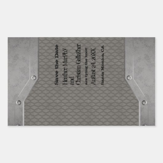 金属グランジテンプレート 長方形シール (正面)