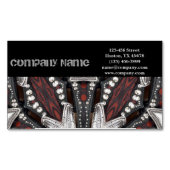 金属グランジバイクもしくは自転車に乗る人レザー自動修復整備士 マグネット名刺 (正面)