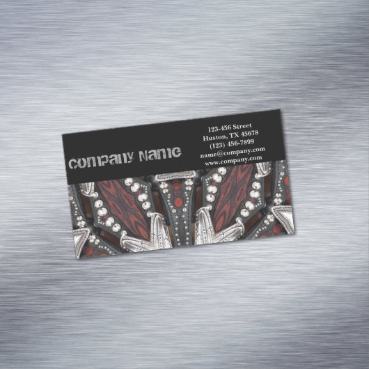 金属グランジバイクもしくは自転車に乗る人レザー自動修復整備士 マグネット名刺 (インサイチュ)