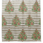 金属グリッタークリスマスツリー金ゴールド シャワーカーテン (正面)