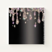 金属グリッタードリップスパークルきらきら光るスケッチ ノートブック (裏面)