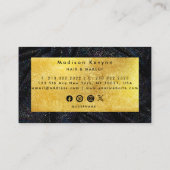 金属グリッターブラッククロスとフェイク金ゴールド 名刺 (裏面)