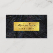 金属グリッターブラッククロスとフェイク金ゴールド 名刺 (正面)