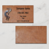 金属ココペリによって老化させる革 名刺 (正面/裏面)