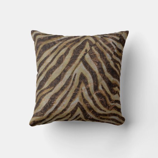 金属シマウマのアニマルプリントの青銅の金ゴールドの銅の日焼け クッション (裏面)