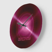 金属ショッキングピンクのステンレス鋼の金属 ラージ壁時計 (傾斜)