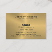 金属シンプル金ゴールド組織 名刺 (裏面)