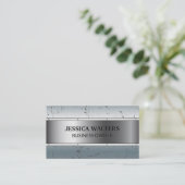 金属スクラッチグランジ金属 名刺 (スタンド正面)