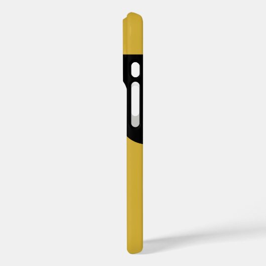 金属スタイリッシュ無地の金ゴールドに黒い形をした Case-Mate iPhoneケース (裏面 / 左)