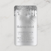 金属スタイリッシュ銀グリッターが睫毛を滴らせる 名刺 (裏面)