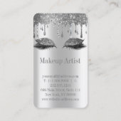 金属スタイリッシュ銀グリッターが睫毛を滴らせる 名刺 (裏面)