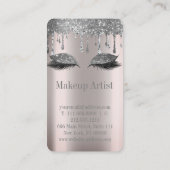 金属スタイリッシュ銀グリッターが睫毛を滴らせる 名刺 (裏面)