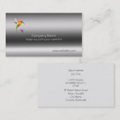 金属スタイルのテンプレートで様式化されるぶんぶんいう鳥 名刺 (正面/裏面)