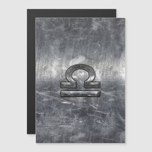 金属スタイル天秤座〔占星術の〕十二宮図標識 (正面/裏面)