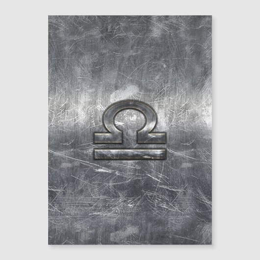 金属スタイル天秤座〔占星術の〕十二宮図標識 (正面)